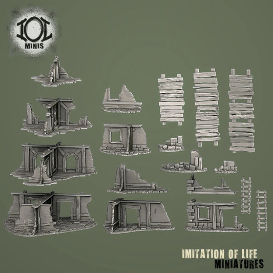 Ruined House 3 Parts Render