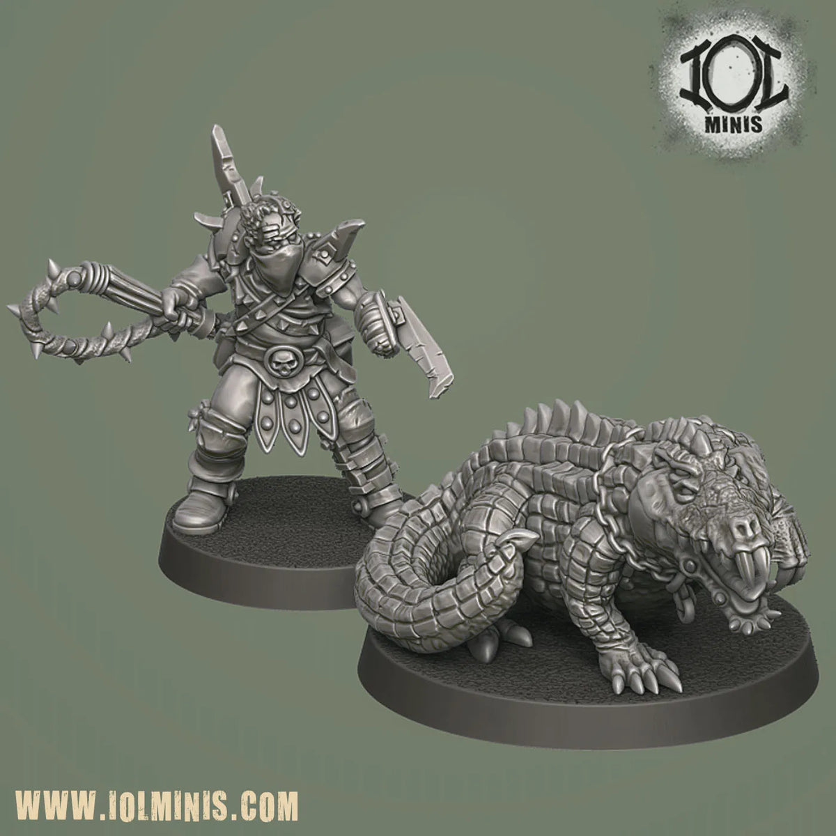 Mutant Crocodile and Handler
