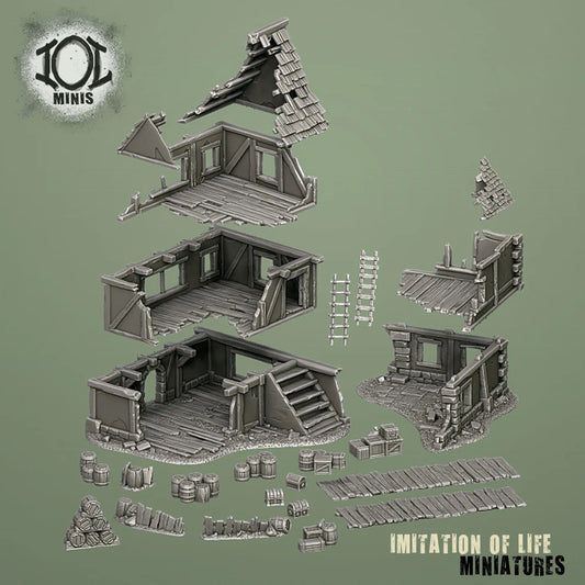 Ruined Building Set 1 Past Render