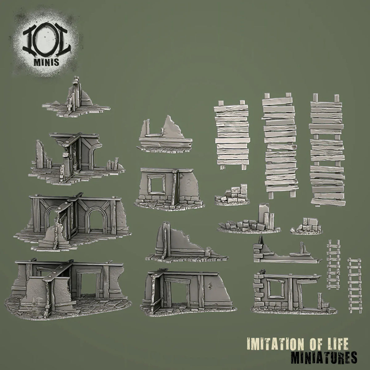 Ruined House 3 Parts Render