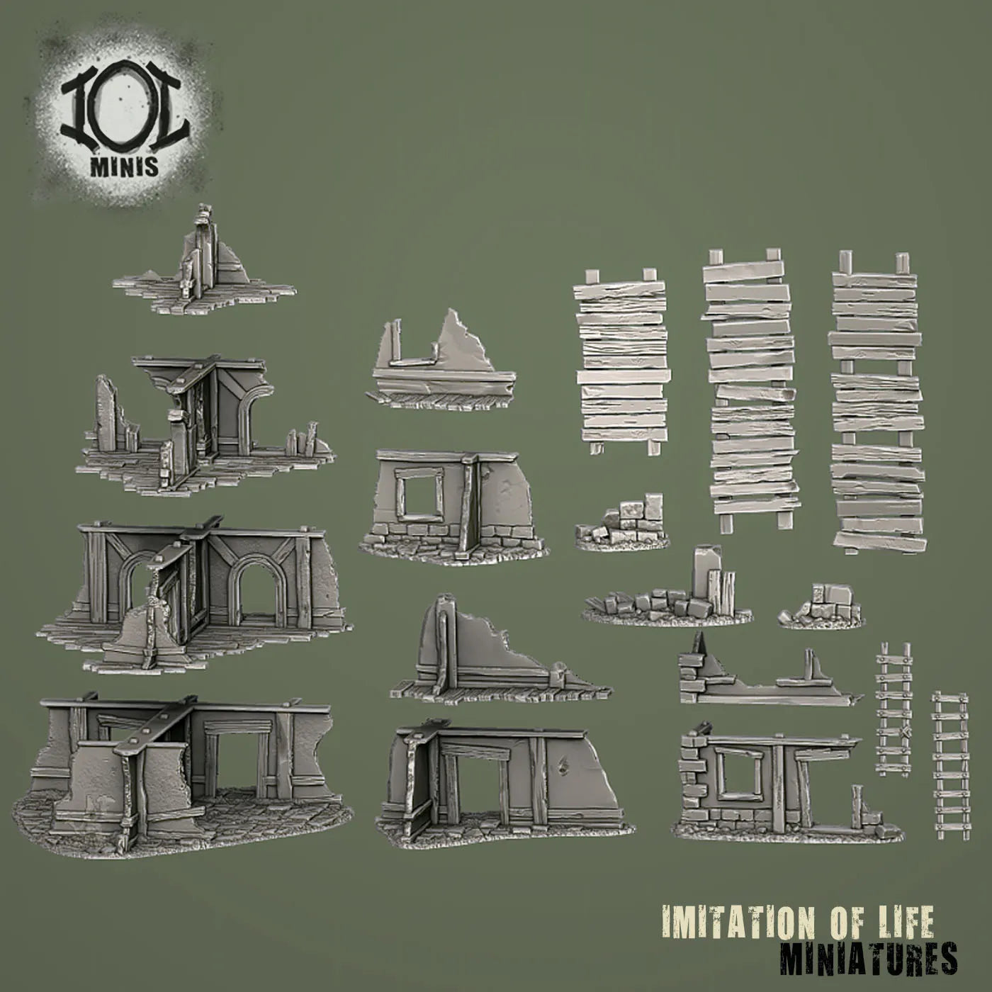 Ruined House 3 Parts Render